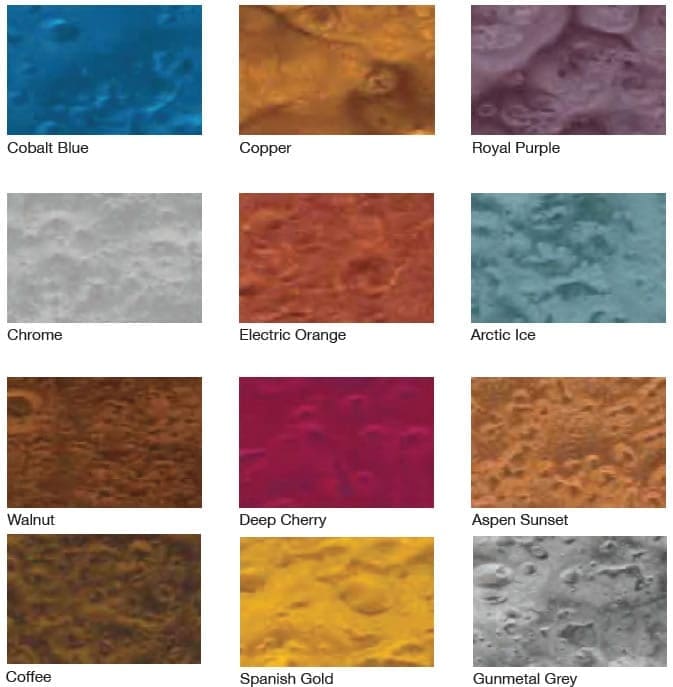 Alpen Glow Metallic FX colour chart