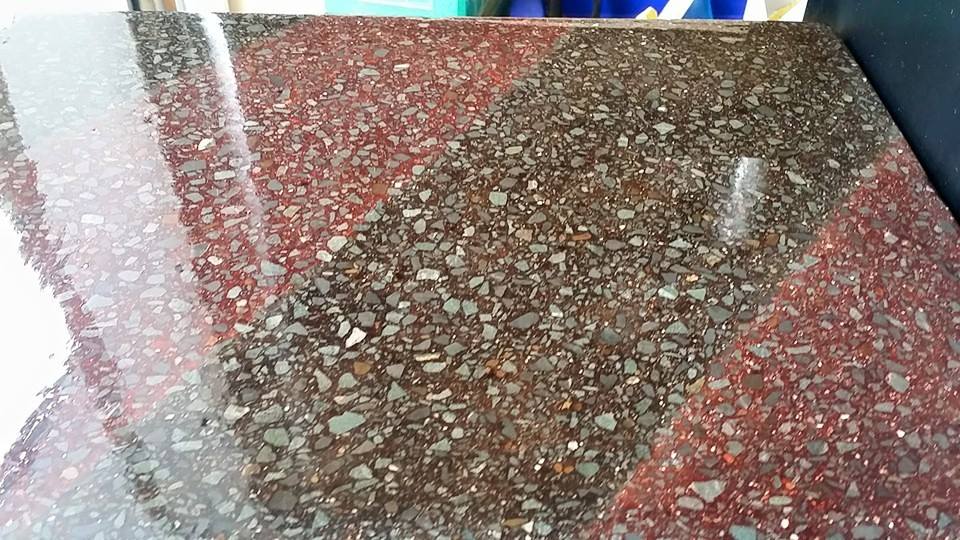 Concrete staining with Abstract Concrete Dye