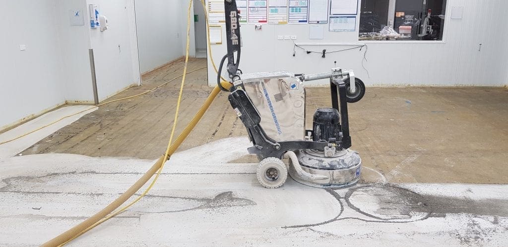 Concrete floor preparation grinding